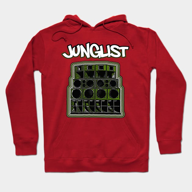 Junglist-Soundsystem-Green Hoodie by AutotelicArt